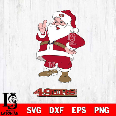 San Francisco 49ers Santa claus Svg Eps Dxf Png File,NFL Svg Files,Digital Download,Sublimation,Instant Download