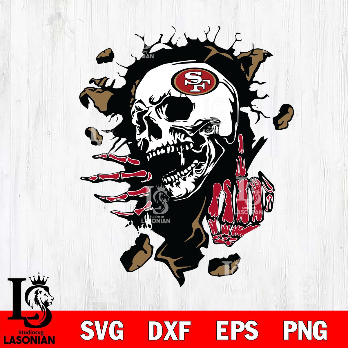 San Francisco 49ers Savage Skull SVG – lasoniansvg