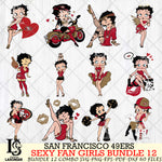 San Francisco 49ers Sexy Fan Girls Bundle 12 Svg Eps Dxf Png File, Digital Download, Instant Download