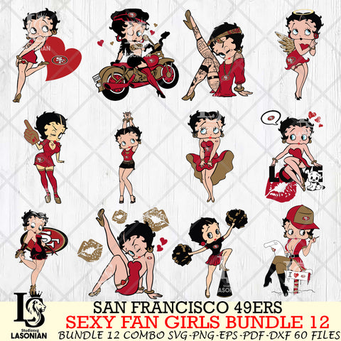 San Francisco 49ers Sexy Fan Girls Bundle 12 Svg Eps Dxf Png File, Digital Download, Instant Download