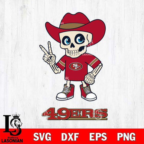 San Francisco 49ers Skeleton Football 2 Svg Eps Dxf Png File, Digital Download