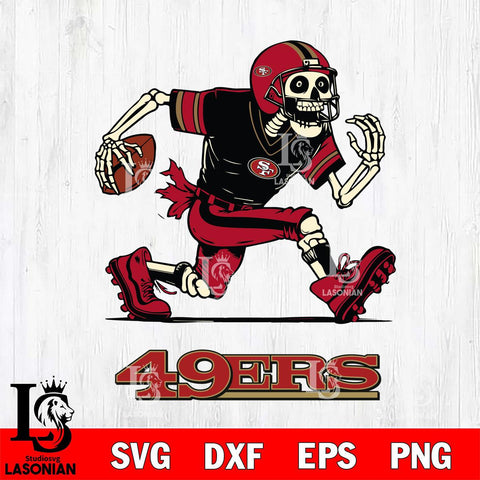 San Francisco 49ers Skeleton Football Svg Eps Dxf Png File, Digital Download