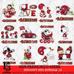 San Francisco 49ers Snoopy NFL Bundle 12 SVG Eps Dxf Png File, NFL svg, Digital Download, Instant Download