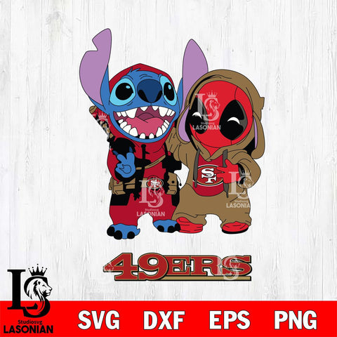 San Francisco 49ers Stitch And Deadpool Cute Svg Eps Dxf Png File, Digital Download, Instant Download