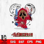 San Francisco 49ers Stitch Ghost Face Halloween 2 Svg Eps Dxf Png File, Digital Download, Instant Download