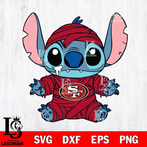 San Francisco 49ers Stitch Mummy Football Svg Eps Dxf Png File, NFL svg, Digital Download, Instant Download