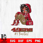 San Francisco 49ers #1 beauty Black Fan Girl Svg Eps Dxf Png File, Digital Download, Instant Download