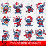 San Francisco 49ers  Stitch Christmas NFL Bundle 12 Svg Eps Dxf Png File, Digital Download, Instant Download