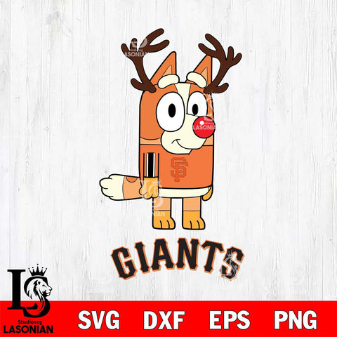 San Francisco Giants Bluey Chilli Christmas Deer Svg Eps Dxf Png File, Digital Download