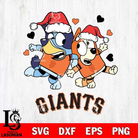 San Francisco Giants Bluey Christmas 2 Svg Eps Dxf Png File, Digital Download