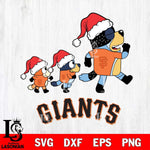 San Francisco Giants Bluey Family Christmas Svg Eps Dxf Png File, Digital Download