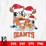 San Francisco Giants Christmas Bluey Santa Family Cricut , Christmas Svg , Bluey svg , Digital Download, dxf eps png pdf file