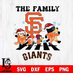 San Francisco Giants Family Bluey Christmas Svg Eps Dxf Png File, Digital Download