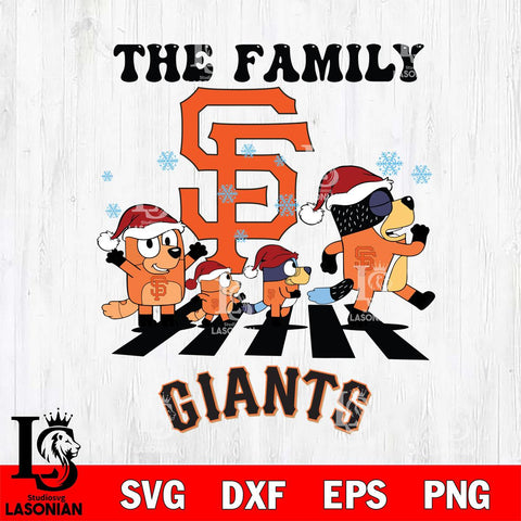 San Francisco Giants Family Bluey Christmas Svg Eps Dxf Png File, Digital Download