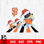 San Francisco Giants Family Bluey Walking Christmas Svg Eps Dxf Png File, Digital Download, Instant Download