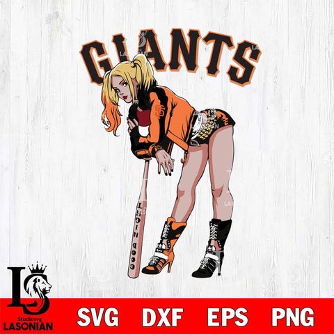 San Francisco Giants Fan Girl Harley Quinn MLB Svg Eps Dxf Png File, Digital Download, Instant Download