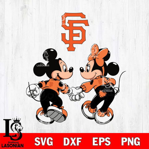 San Francisco Giants Fan Minnie And Mickey Love Svg Eps Dxf Png File, Digital Download, Instant Download