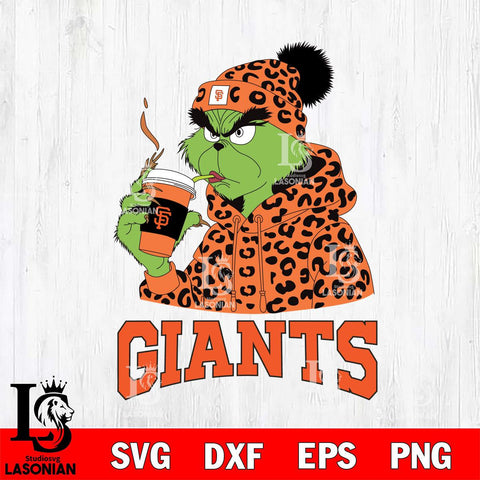 San Francisco Giants Grinch Leopard Christmas Cut Files Cricut, Svg Dxf Eps Png file , Silhouette