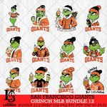 San Francisco Giants Grinch MLB Bundle 12 SVG Eps Dxf Png File, Digital Download, Instant Download