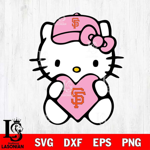 San Francisco Giants Hello Kitty Pink Baseball 4 Svg Eps Dxf Png File, MLB svg, Digital Download, Instant Download