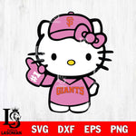 San Francisco Giants Hello Kitty Pink Baseball 7 Svg Eps Dxf Png File, MLB svg, Digital Download, Instant Download