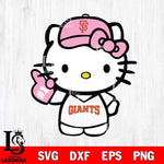 San Francisco Giants Hello Kitty Pink Baseball 9 Svg Eps Dxf Png File, MLB svg, Digital Download, Instant Download