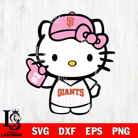 San Francisco Giants Hello Kitty Pink Baseball 9 Svg Eps Dxf Png File, MLB svg, Digital Download, Instant Download