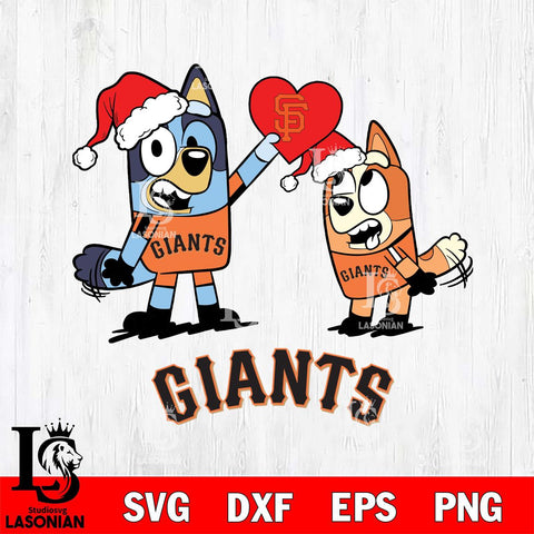 San Francisco Giants Love Bluey Christmas Svg Eps Dxf Png File, Digital Download