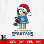 San José State Spartans Bluey Christmas Svg Eps Dxf Png File, Digital Download