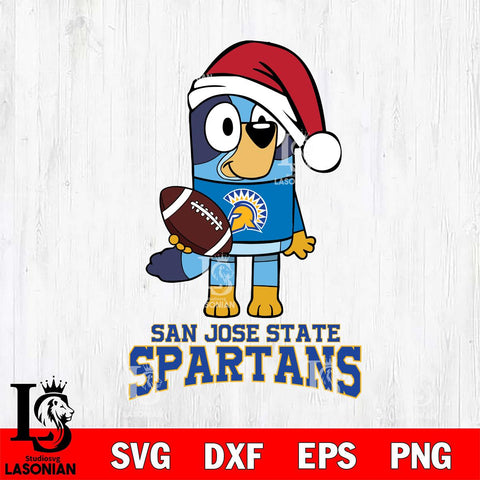 San José State Spartans Bluey Christmas Svg Eps Dxf Png File, Digital Download