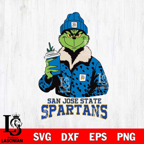 San José State Spartans Grinch Christmas Cut Files Cricut, Svg Dxf Eps Png file, Digital download , Silhouette