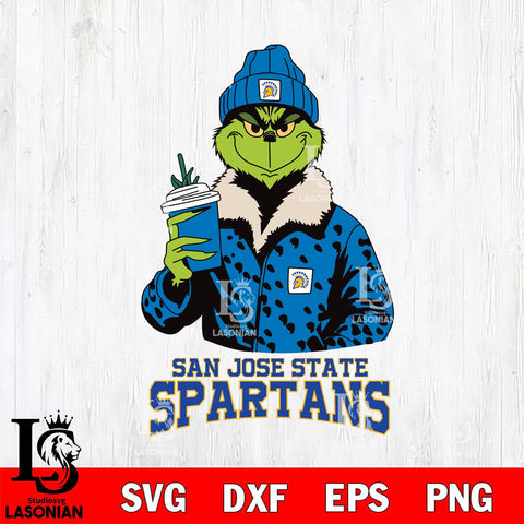 San José State Spartans Grinch Leopard Svg Eps Dxf Png File, Digital Download, Instant Download