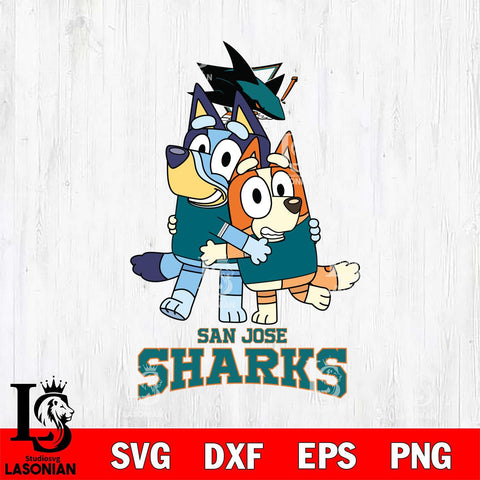 San Jose Sharks Bluey & Bingo 12 Svg Eps Dxf Png File, NHL svg, Digital Download, Instant Download