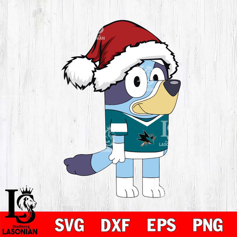 San Jose Sharks Bluey Cartoon Christmas Svg Eps Dxf Png File, Digital Download, Instant Download