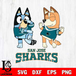 San Jose Sharks Bluey Chilli Sport Svg Eps Dxf Png File, Digital Download, Instant Download