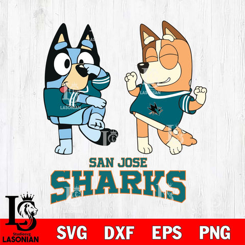 San Jose Sharks Bluey Chilli Sport Svg Eps Dxf Png File, Digital Download, Instant Download