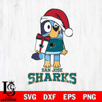 San Jose Sharks Bluey Christmas Svg Eps Dxf Png File, Digital Download