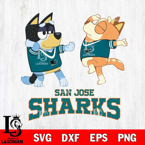 San Jose Sharks Bluey Dance Svg Eps Dxf Png File, Digital Download, Instant Download