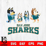 San Jose Sharks Bluey Dance Mode Squats Svg Eps Dxf Png File, Digital Download, Instant Download