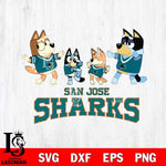 San Jose Sharks Bluey Dance Squats Svg Eps Dxf Png File, Digital Download, Instant Download