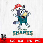 San Jose Sharks Bluey Happy Christmas Svg Eps Dxf Png File, Digital Download