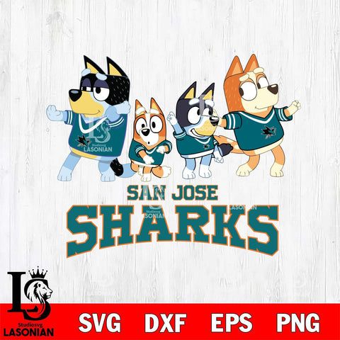 San Jose Sharks Bluey Mode Dance Squats Svg Eps Dxf Png File, Digital Download, Instant Download