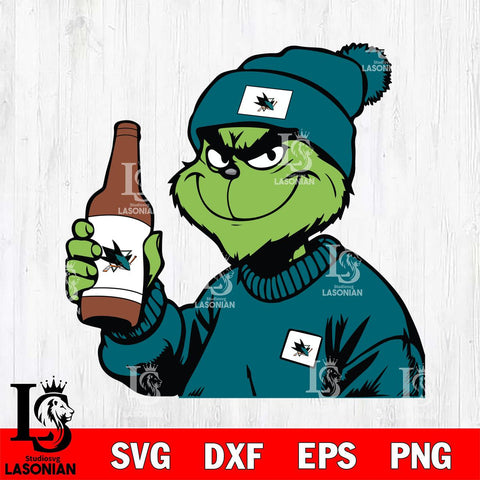 San Jose Sharks Boujee Grinch 5 Svg Eps Dxf Png File, Digital Download, Instant Download