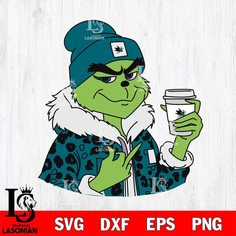 San Jose Sharks Boujee Grinch 7 Svg Eps Dxf Png File, Digital Download, Instant Download