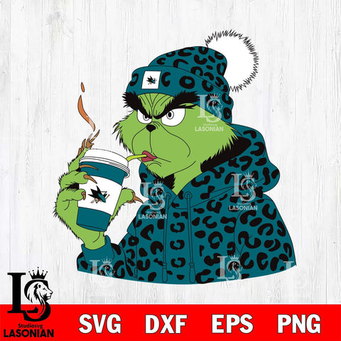 San Jose Sharks Boujee Grinch 8 Svg Eps Dxf Png File, Digital Download, Instant Download