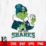 San Jose Sharks Boujee Grinch Leopard Christmas Cut Files, Cricut,Christmas Svg Dxf Eps Png file , Digital Download