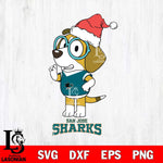 San Jose Sharks Christmas Bluey Honey Sport Svg, Christmas Svg , NHL svg , Digital Download, dxf eps png pdf file