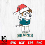 San Jose Sharks Christmas Bluey Jack Sport Svg, Christmas Svg , NHL svg , Digital Download, dxf eps png pdf file