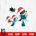 San Jose Sharks Family Bluey Walking Christmas Svg Eps Dxf Png File, Digital Download, Instant Download