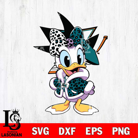 San Jose Sharks Fancy Daisy Duck Disney Svg Eps Dxf Png File, Digital Download, Instant Download